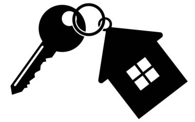 Key with a keychain in the form of the house. Vector illustration Key with a keychain in the form of the house. Vector illustration